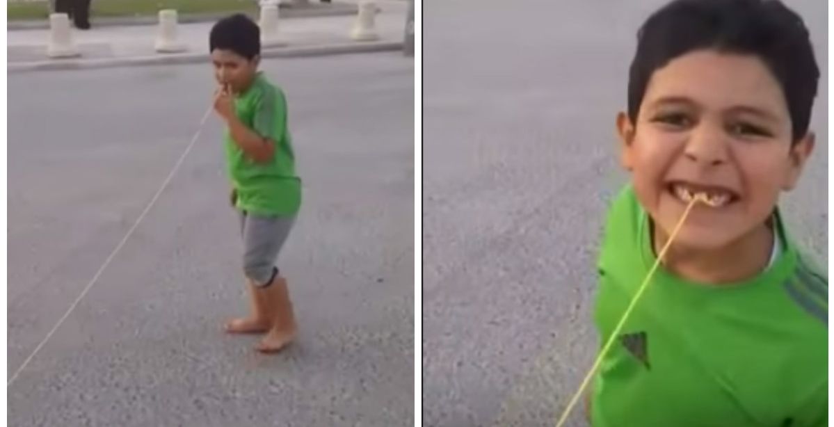 فيديو سعودي يقتلع سن اخيه من خلال ربطه بالسيارة